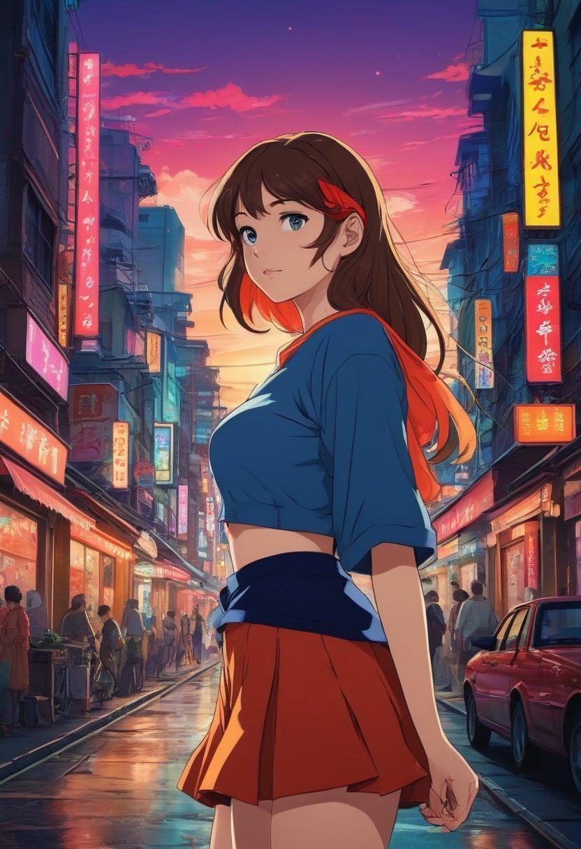 A captivating, colorful collage featuring iconic scenes from various hentai anime, with striking character designs showcasing diverse expressions of emotion. The background should blend elements of fantasy landscapes and urban environments, hinting at rich storylines. Include subtle hints of eroticism such as tasteful body language and suggestive poses, while maintaining an artistic and playful tone. The overall composition should evoke intrigue and excitement, inviting viewers to explore the depths of adult animation. vibrant colors. anime style. dynamic composition.